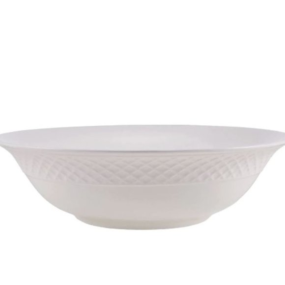 Mikasa Trellis White Flared Vegetable Serve Bowl - NIB - Picture 2 of 11
